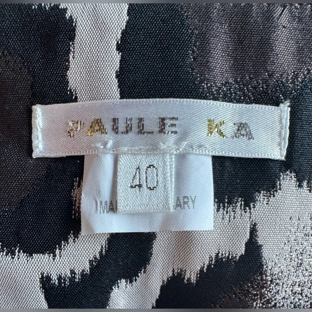 PAULE KA 40 6 Animal Print Belted Lined Dress Designer Leopard Grosgrain Medium - Picture 7 of 12